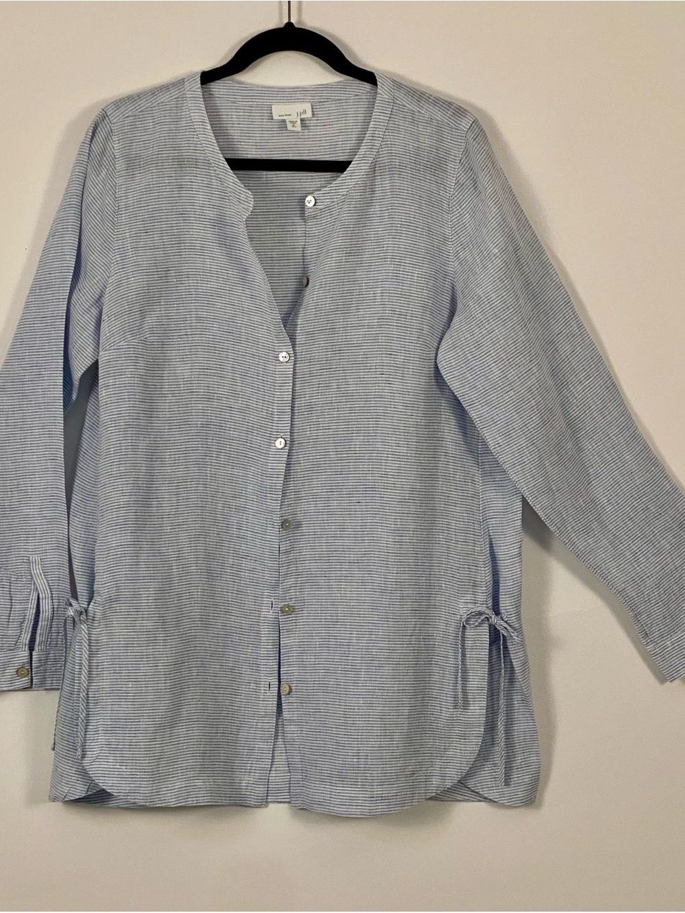 Light Blue Striped Button-Front Women’s Top